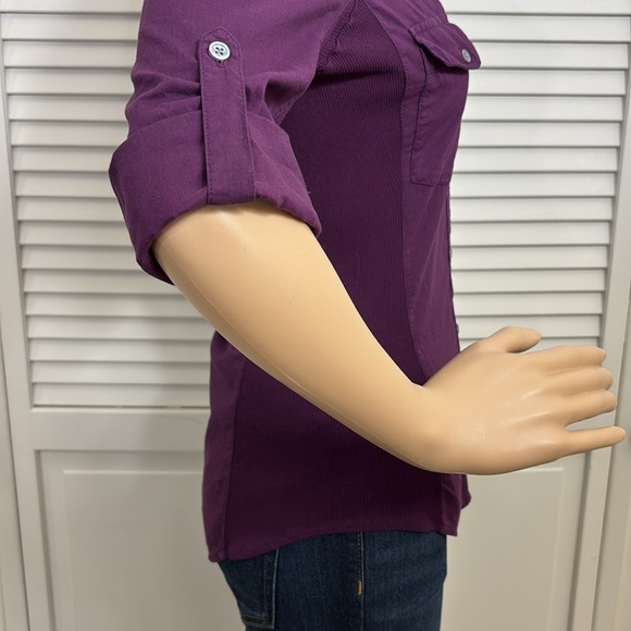 NWT James Perse Three-Quarter Sleeve Button-Up Shirt Small - Picture 8 of 13